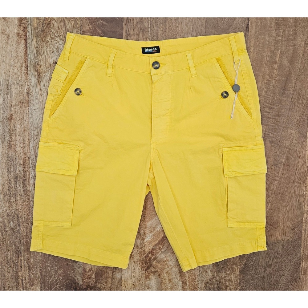 Blauer Cargo Shorts Mens 30 Yellow Utility Gorpcore Streetwear